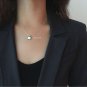 Minimalism Vintage Round Heart Square Cross Silver Necklace