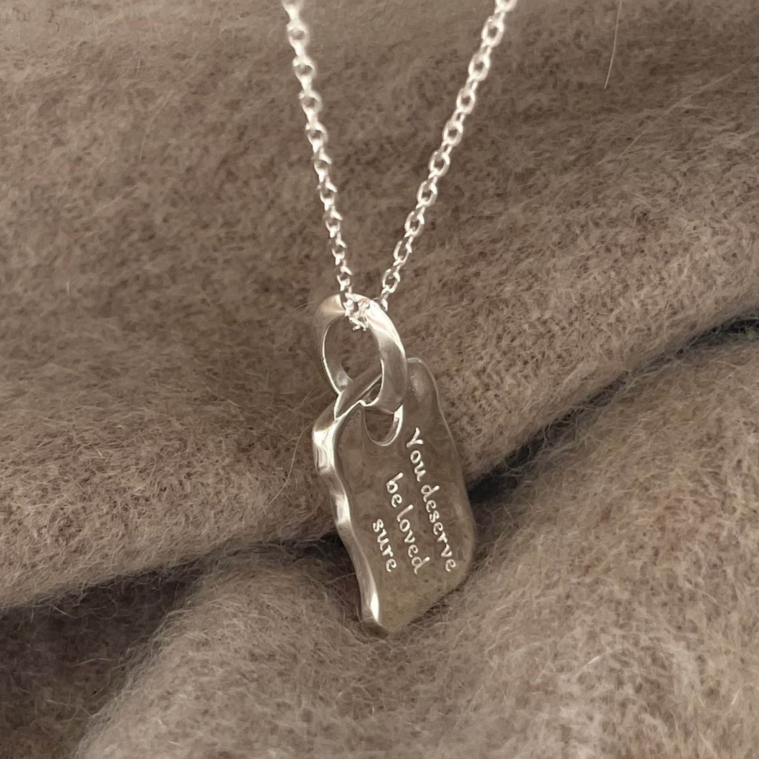 You deserve be loved sure Letters 925 Sterling Silver Necklace