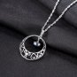 Hollow Half-Round Natural Pearl Cubic Zirconia 925 Sterling Silver Necklace