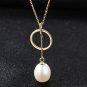 Round Circle Natural Pearl 925 Silver Necklace