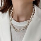 Lady Irregular Cultured Freshwater Pearl 925 Sterling Silver Necklace