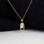 Geometry Rectangle CZ 925 Sterling Silver Necklace