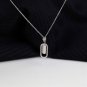Geometry Rectangle CZ 925 Sterling Silver Necklace