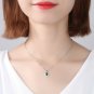 Holiday CZ Heart Waterdrop 925 Sterling Silver Necklace