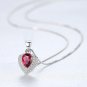 Holiday CZ Heart Waterdrop 925 Sterling Silver Necklace