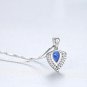 Holiday CZ Heart Waterdrop 925 Sterling Silver Necklace