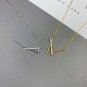 CZ V Shape Fashion 925 Sterling Silver Necklace