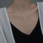 Double Layer CZ Circle Stick 925 Sterling Silver Necklace