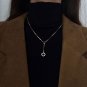 Party Irregular  CZ Double Circle 925 Sterling Silver Necklace