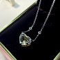 Geometry Yellow CZ Heart 925 Sterling Silver Necklace