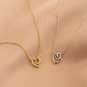 Wedding Hollow CZ Heart Circle 925 Sterling Silver Necklace