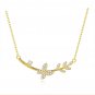 Women CZ Flying Butterfly Tree Branch 925 Sterling Silver Necklace