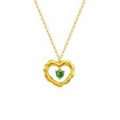 Gift Dancing CZ Hollow Heart 925 Sterling Silver Necklace
