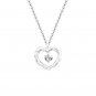 Gift Dancing CZ Hollow Heart 925 Sterling Silver Necklace
