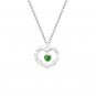 Gift Dancing CZ Hollow Heart 925 Sterling Silver Necklace