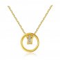 Simple Large And Small Double Loops 925 Sterling Silver Necklace