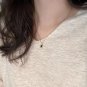 Black Oval CZ Sunflower 925 Sterling Silver Necklace