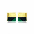 Square Created Malachite 925 Sterling Silver Earrings
