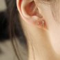 Cubic Zirconia Music Notes Guilter 925 Sterling Silver Stud Earrings