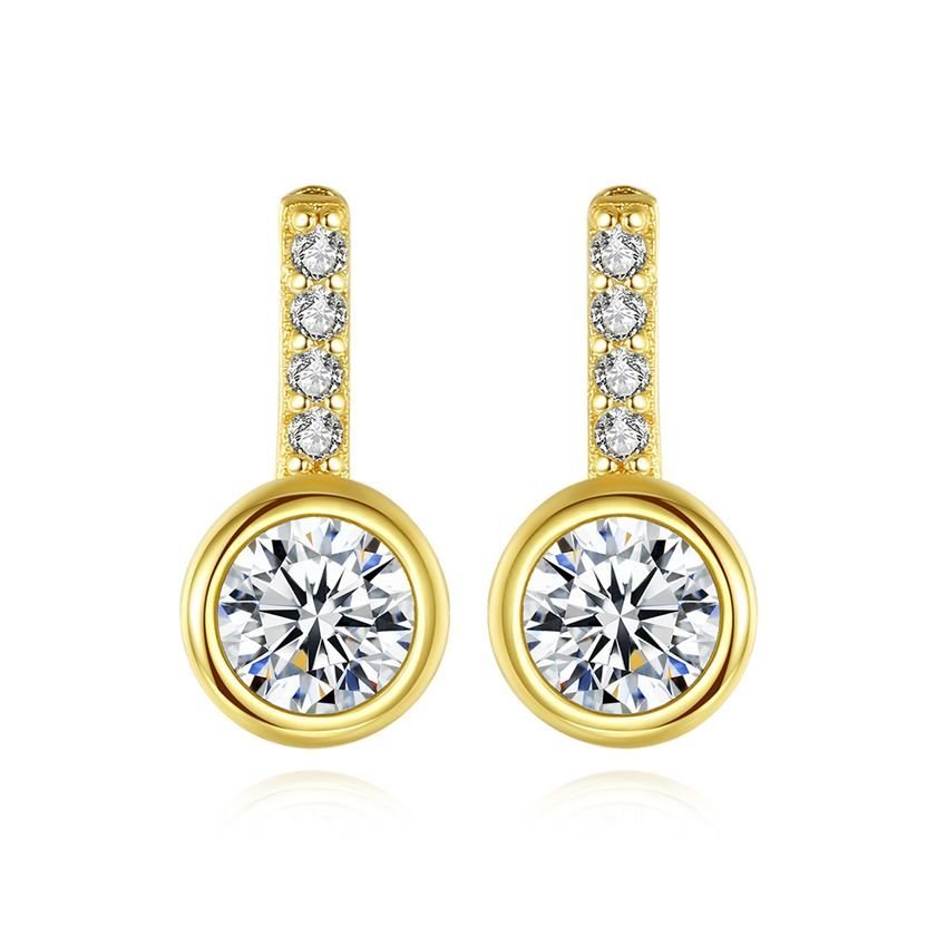 Simple Round Cubic Zirconia 925 Sterling Silver Stud Earrings