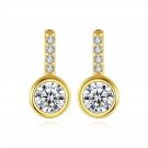 Simple Round Cubic Zirconia 925 Sterling Silver Stud Earrings