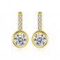 Simple Round Cubic Zirconia 925 Sterling Silver Stud Earrings