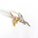 Cubic Zirconia Animal Parrot Bird 925 Sterling Silver Hoop Earrings