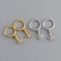 Simple CZ Ship Aiming 925 Sterling Silver Hoop Earrings