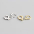 Holiday CZ Rivet 925 Sterling Silver Hoop Earrings