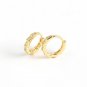 Simple Geometry Square CZ 925 Sterling Silver Hoop Earrings