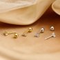 Mini CZ Clover Cross Smile 925 Sterling Silver Stud Earrings