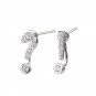 CZ Question Mark Exclamation Point 925 Silver Dangling Earrings