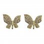 Vintage Micro Setting CZ Butterfly 925 Sterling Silver Stud Earrings