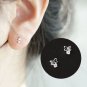 Mini CZ Hollow Heart 925 Sterling Silver Stud Earrings