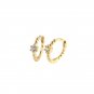Cute CZ Beads 925 Sterling Silver Hoop Earrings