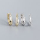 Office CZ U Shape 925 Sterling Silver Hoop Earrings