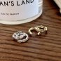 Oval CZ 925 Sterling Silver Hoop Earrings