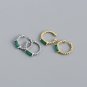 Green CZ Rectangle 925 Sterling Silver Non-Pierced Earrings