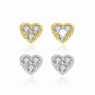 Mini CZ Heart 925 Sterling Silver Stud Earrings