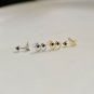 Asymmetry Arrow Black Eye 925 Sterling Silver Stud Earrings