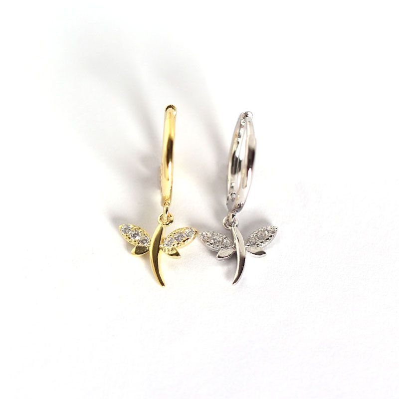 Dragonfly 925 Sterling Silver Hoop Earrings