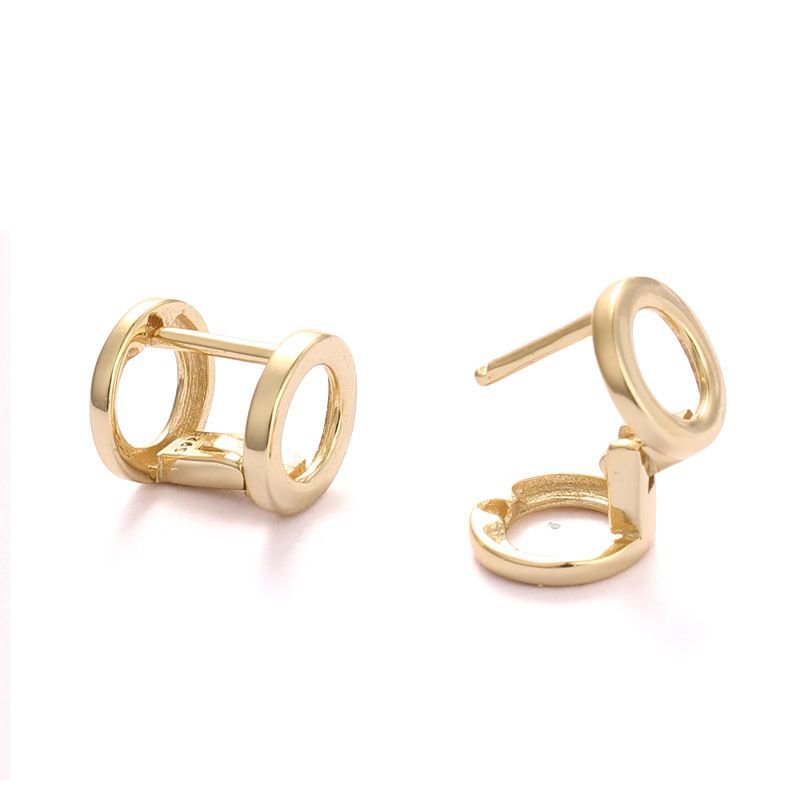 Simple Round 925 Sterling Silver Hoop Earrings