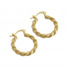 Twisted 925 Sterling Silver Hoop Earrings