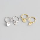 Cute Heart 925 Sterling Silver Hoop Earrings