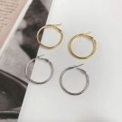 Simple Circle Geometry 925 Sterling Silver Hoop Earrings