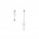 Asymmetrical Tassel Star S925 Sterling Silver Dangle Earrings