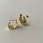 Fashion Irregular Wrinkle 925 Sterling Silver Hoop Earrings