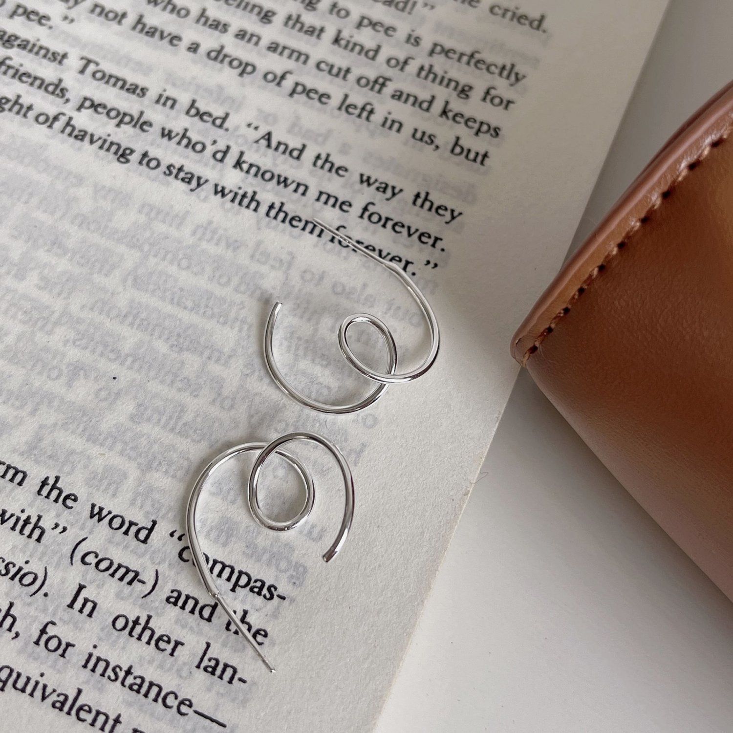 Simple Irregular Wave 925 Sterling Silver Dangling Earrings