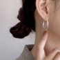 Office Wave Circle 925 Sterling Silver Hoop Earrings