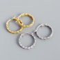 Simple Hollow Braided Chain 925 Sterling Silver Hoop Earrings
